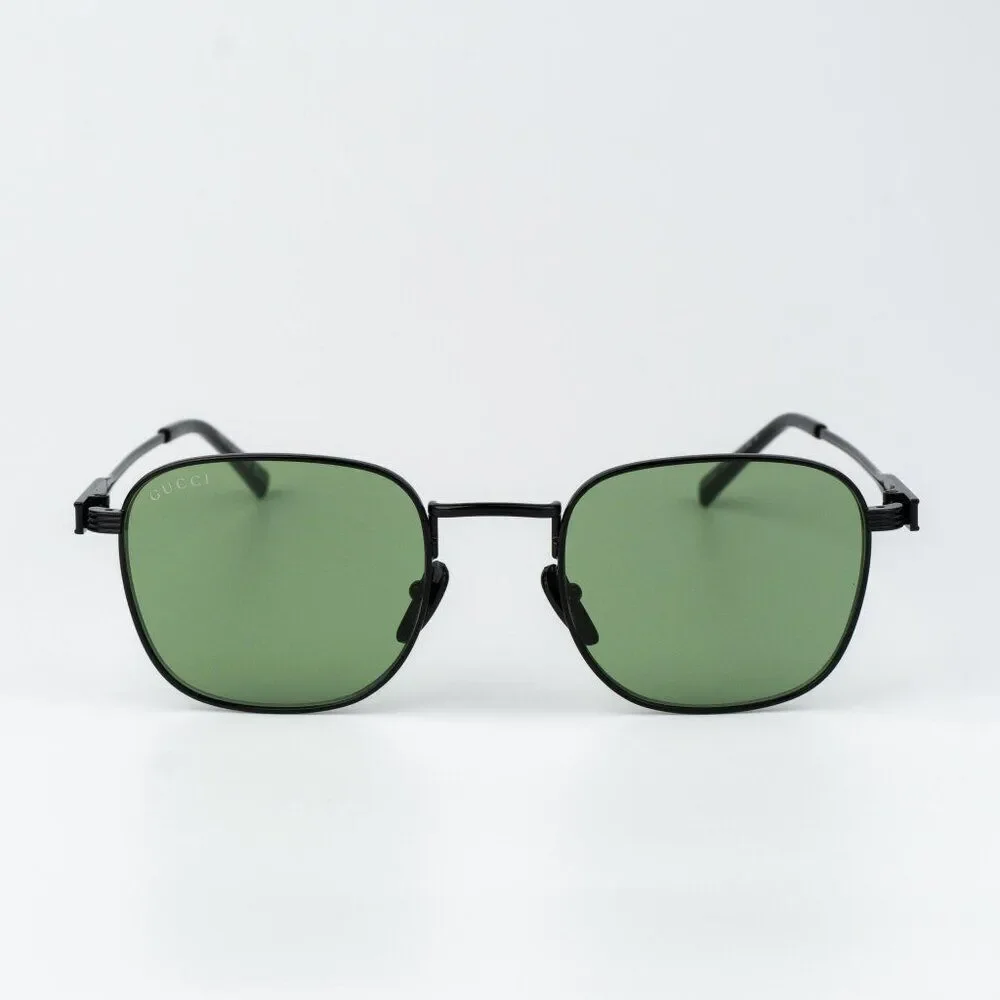 Gucci Women Sunglasses Metal Black Green Square GG1876S 004 NEW AUTHENTIC
